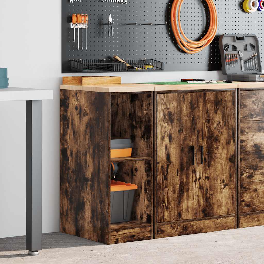 Vidaxx armoire de garage 30x51x85 cm bois de pin massif, chêne fumé