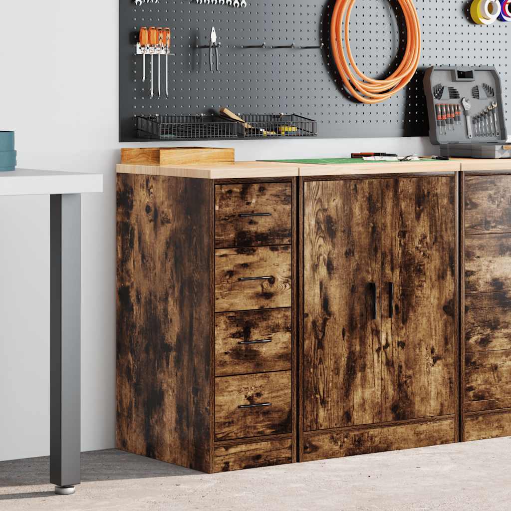 Vidaxx armoire de garage 30x51x85 cm bois de pin massif, chêne fumé
