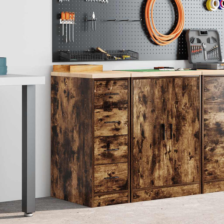 Vidaxx armoire de garage 30x51x85 cm bois de pin massif, chêne fumé