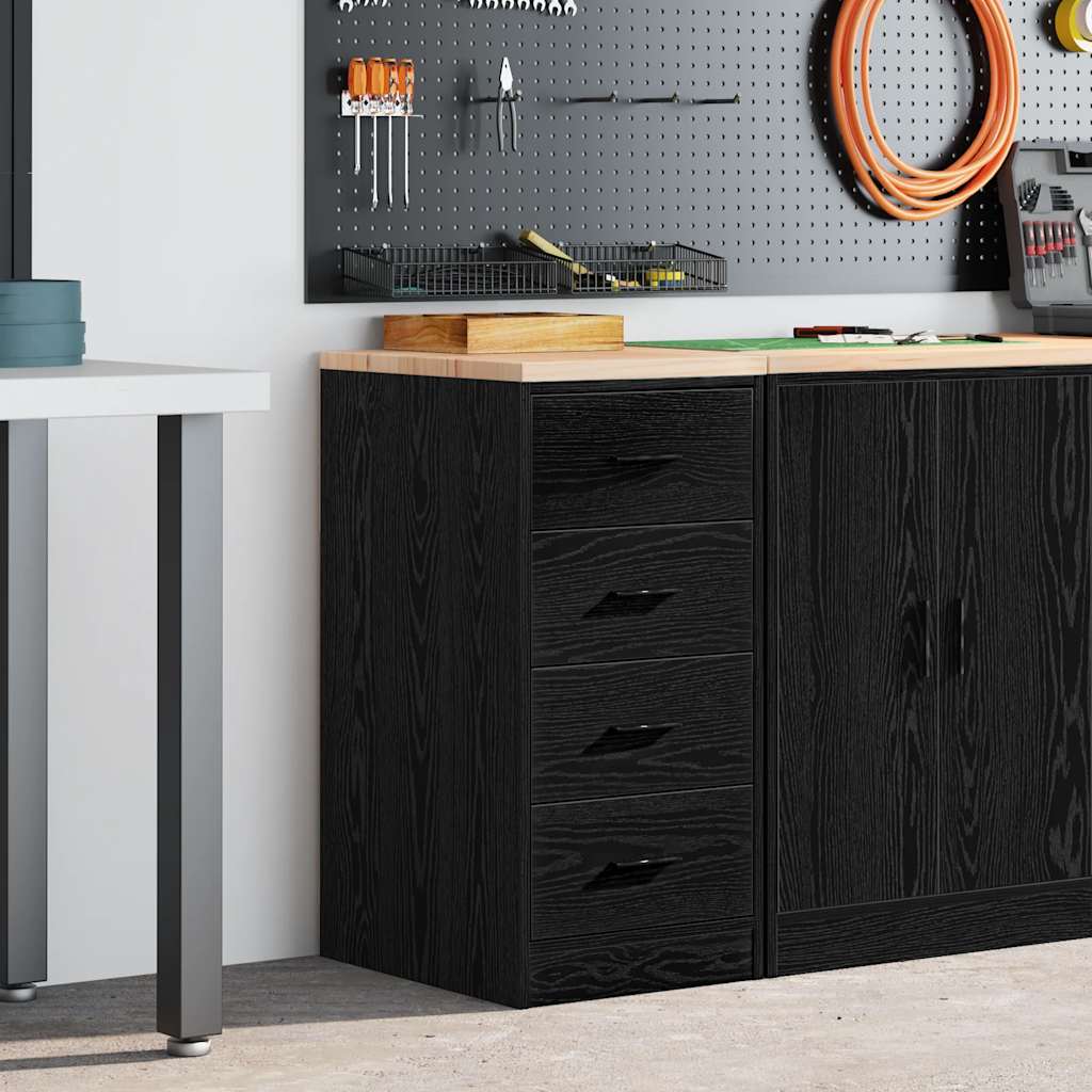 Vidaxx armoire de garage 40x51x85 cm bois de pin massif noir