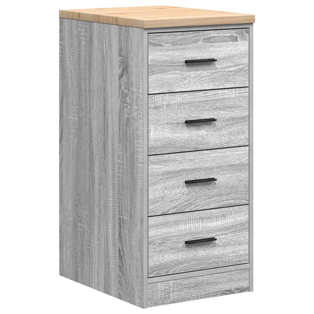Vidaxx armoire de garage 40x51x85 cm bois de pin massif gris sonoma