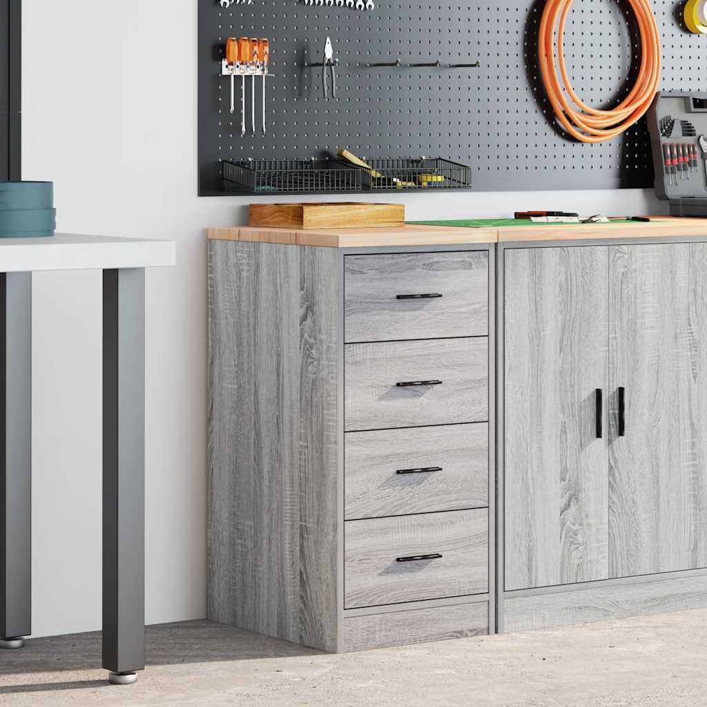 Vidaxx armoire de garage 40x51x85 cm bois de pin massif gris sonoma