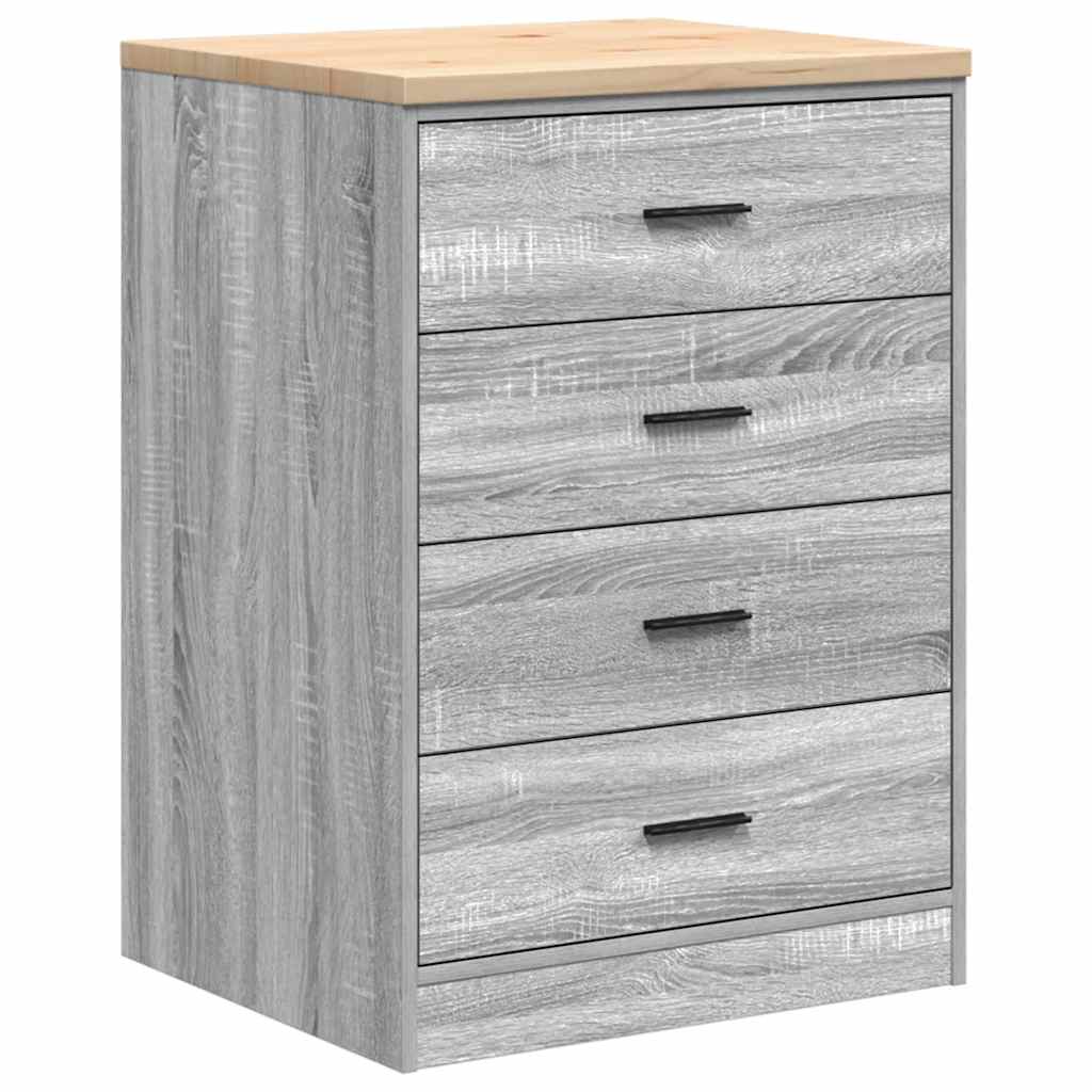 Vidaxx armoire de garage 60x51x85 cm bois de pin massif gris sonoma