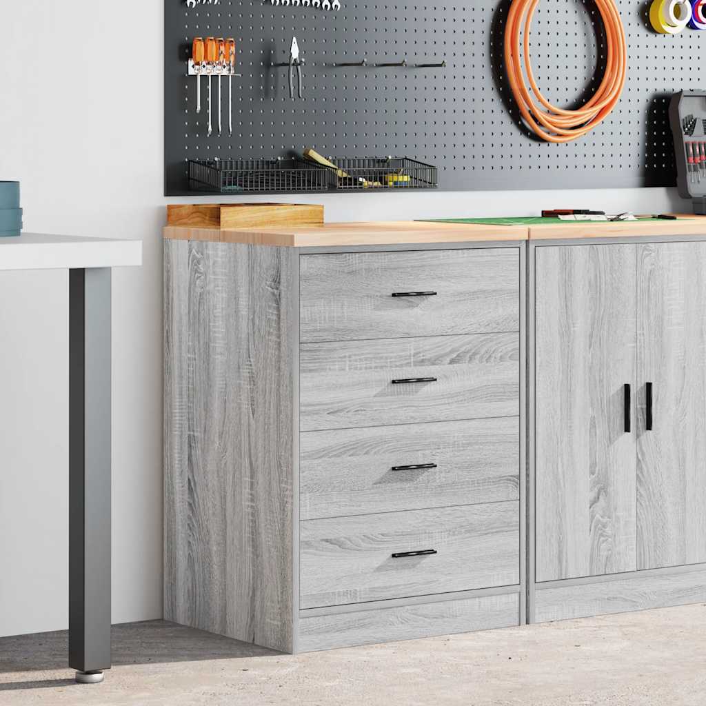 Vidaxx armoire de garage 60x51x85 cm bois de pin massif gris sonoma