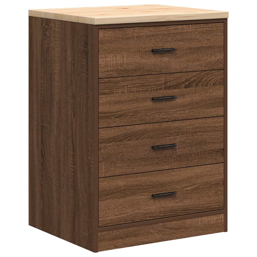 Vidaxx armoire de garage 60x51x85 cm bois de pin massif, chêne brun