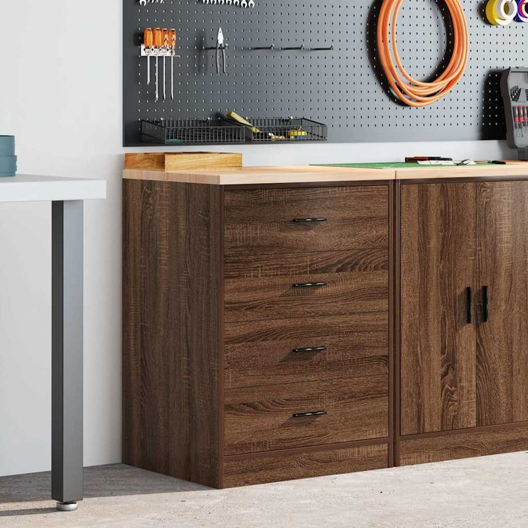 Vidaxx armoire de garage 60x51x85 cm bois de pin massif, chêne brun