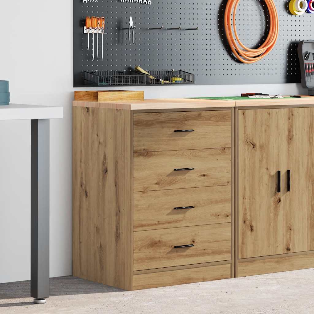 Vidaxx armoire de garage 60x51x85 cm bois de pin massif artisanal couleur chêne