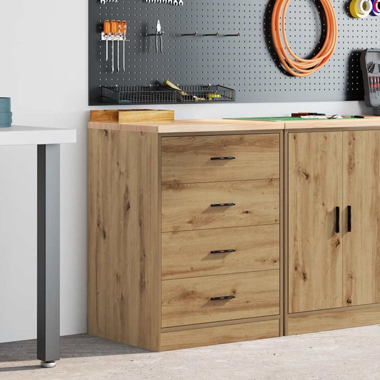 Vidaxx armoire de garage 60x51x85 cm bois de pin massif artisanal couleur chêne
