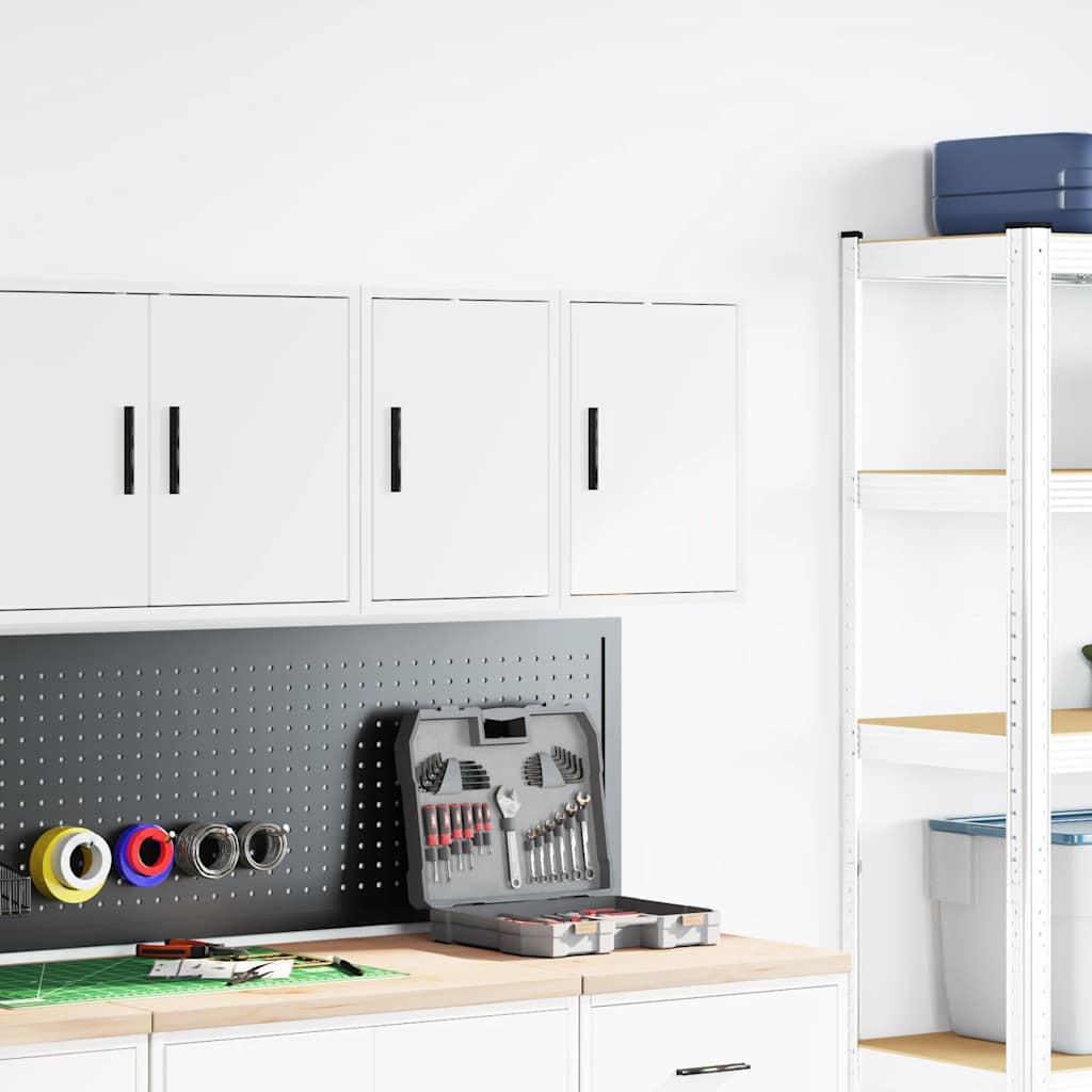 Vidaxx armoires murales de garage 2 pcs aggloméré blanc