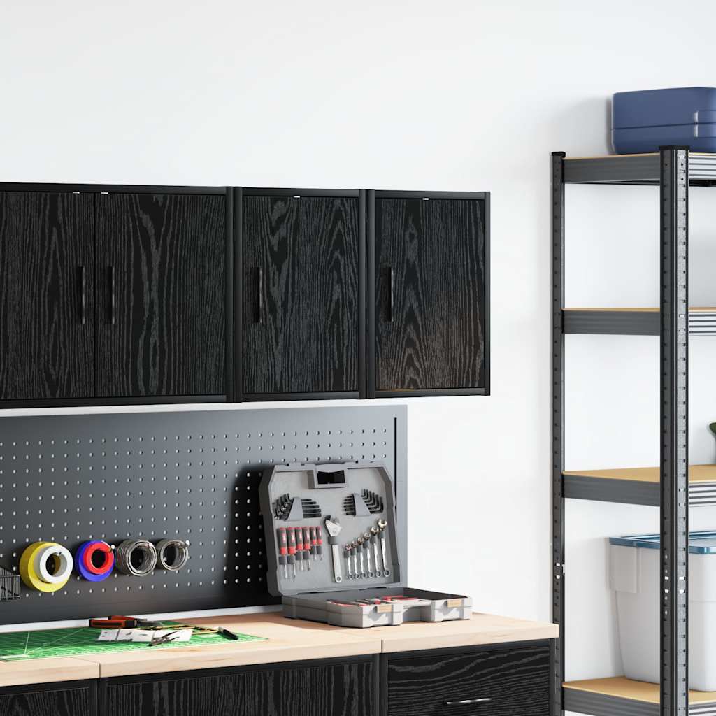 Vidaxx armoires murales de garage 2 pcs aggloméré noir