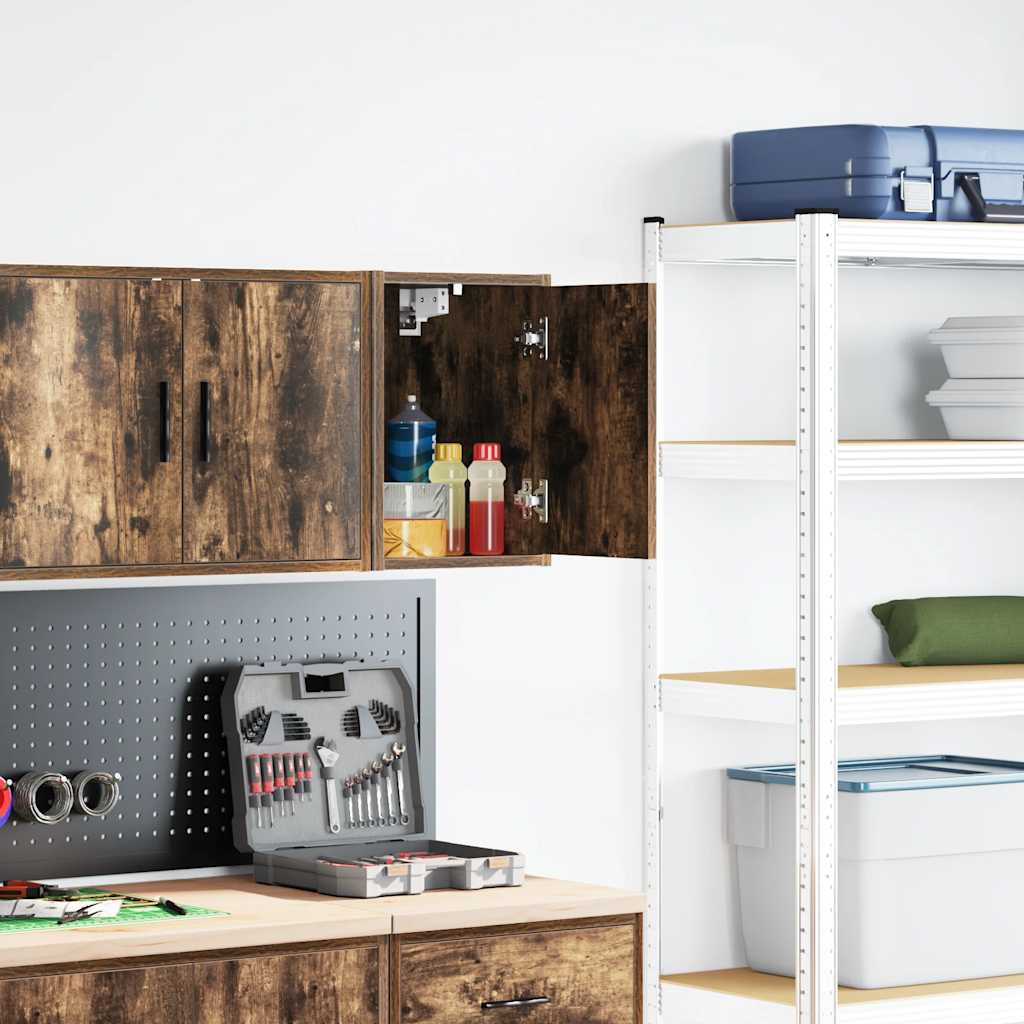 Armoire murale de garage Vidaxx réalisée en bois, chêne fumé