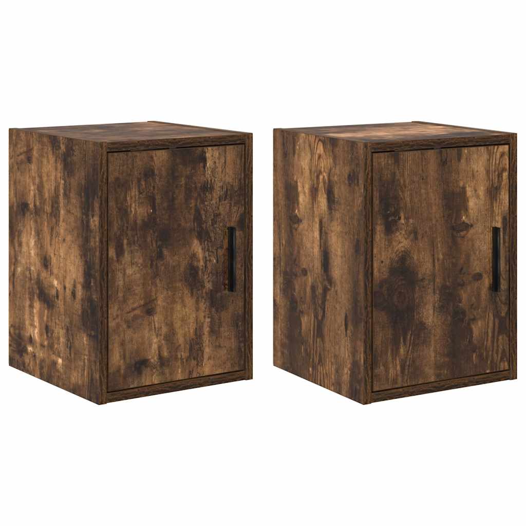 Vidaxx armoires murales de garage 2 pcs aggloméré chêne fumé