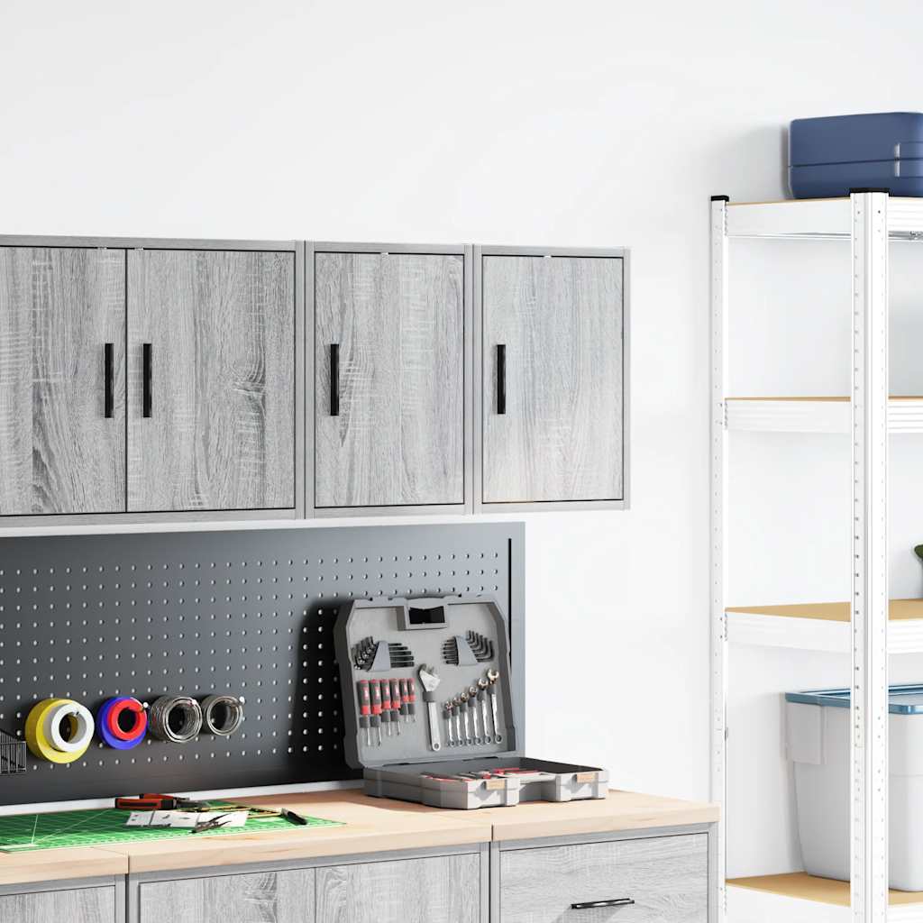 Vidaxx armoires murales de garage 2 pcs en aggloméré gris sonoma