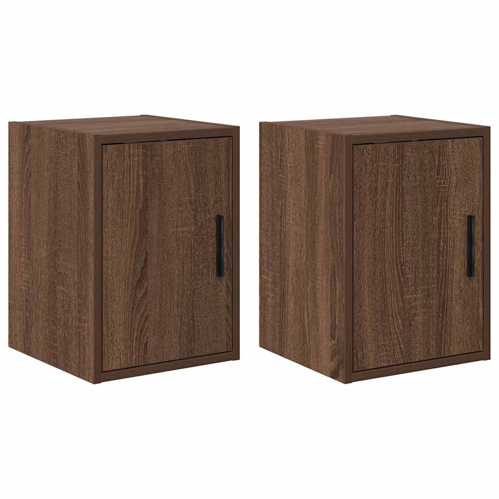Vidaxx armoires murales de garage 2 pcs aggloméré chêne brun