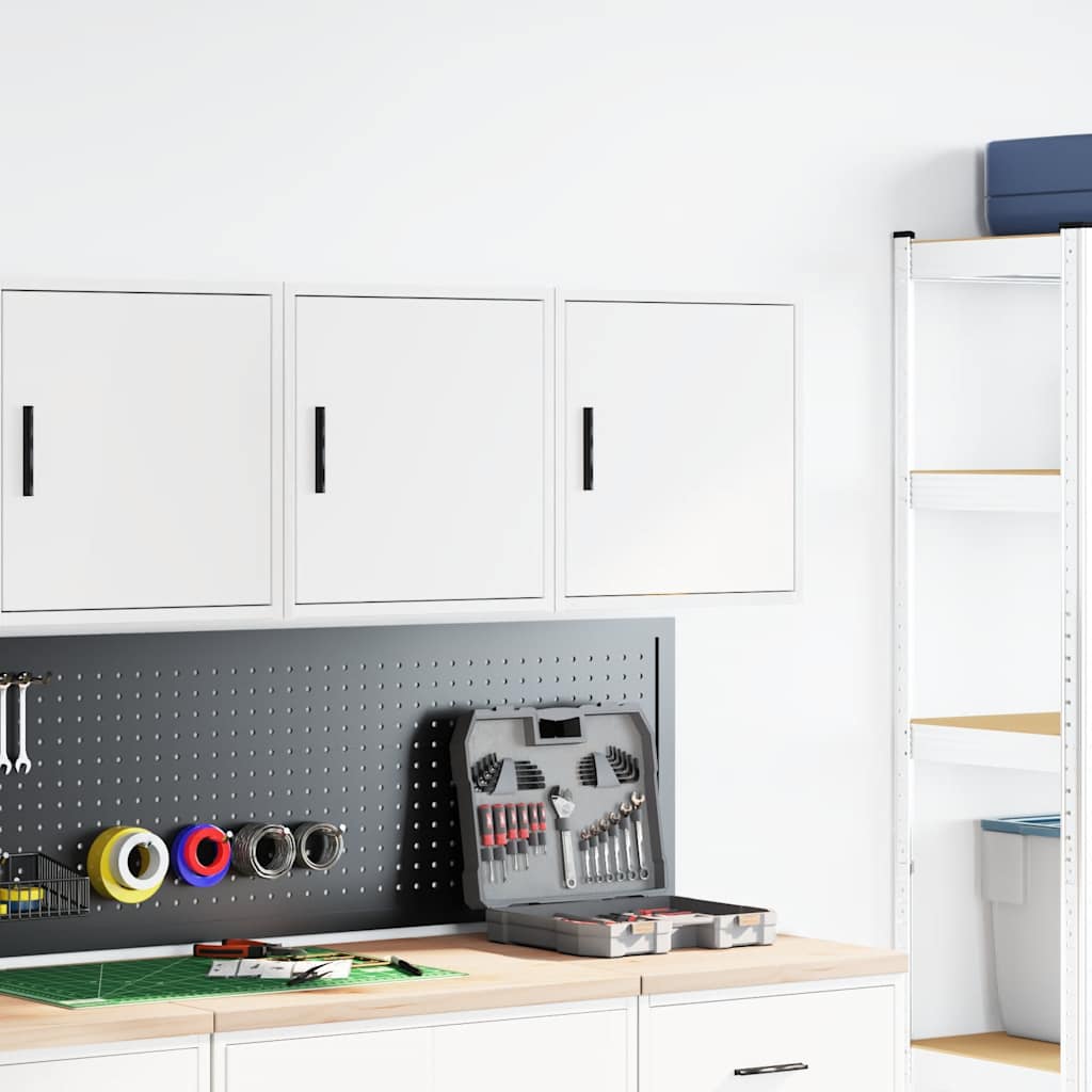Vidaxx armoires murales de garage 2 pcs aggloméré blanc