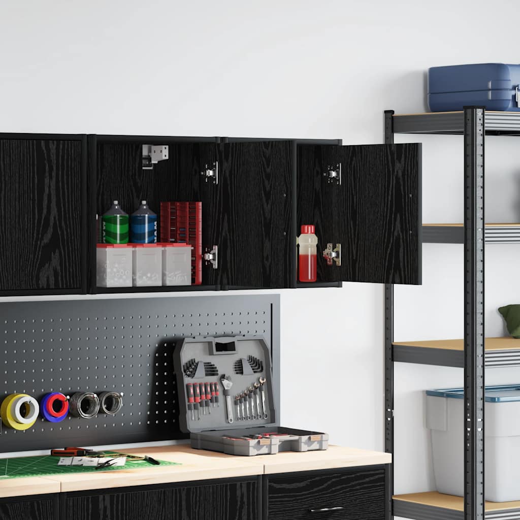 Vidaxx armoires murales de garage 2 pcs aggloméré noir