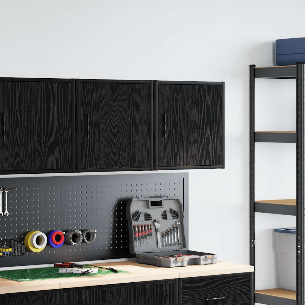 Vidaxx armoires murales de garage 2 pcs aggloméré noir