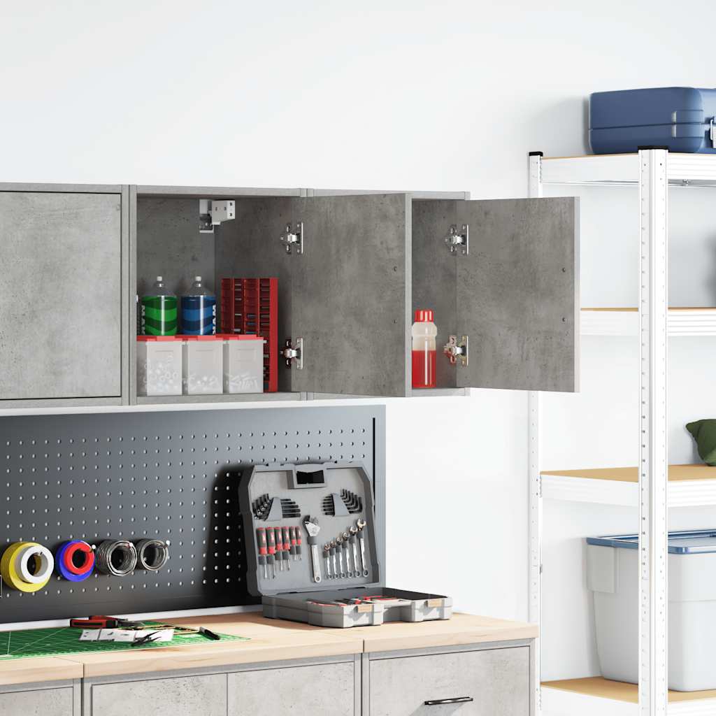 Vidaxx armoires murales de garage 2 pcs bois d'ingénierie béton gris