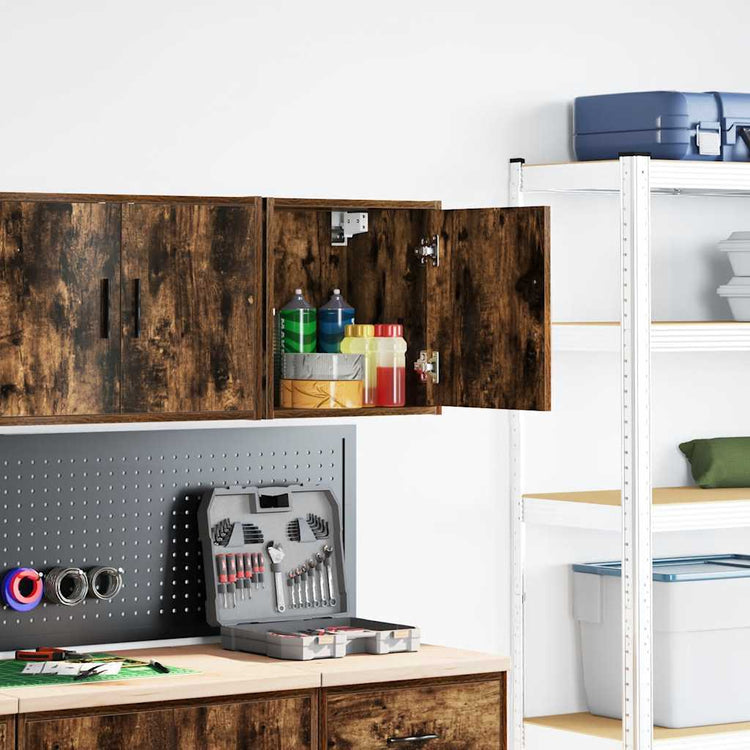 Armoire murale de garage Vidaxx réalisée en bois, chêne fumé