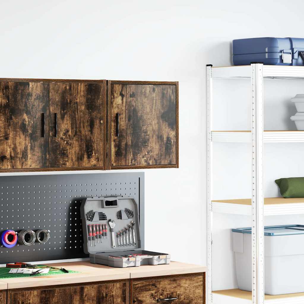 Armoire murale de garage Vidaxx réalisée en bois, chêne fumé