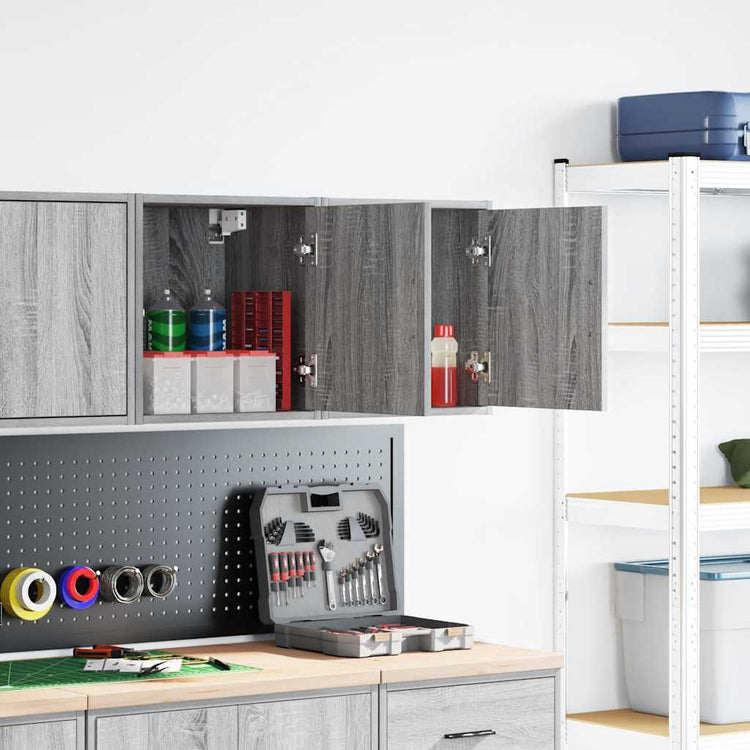 Vidaxx armoires murales de garage 2 pcs en aggloméré gris sonoma