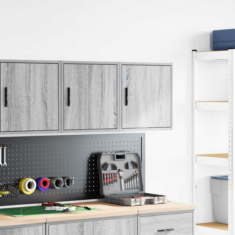 Vidaxx armoires murales de garage 2 pcs en aggloméré gris sonoma