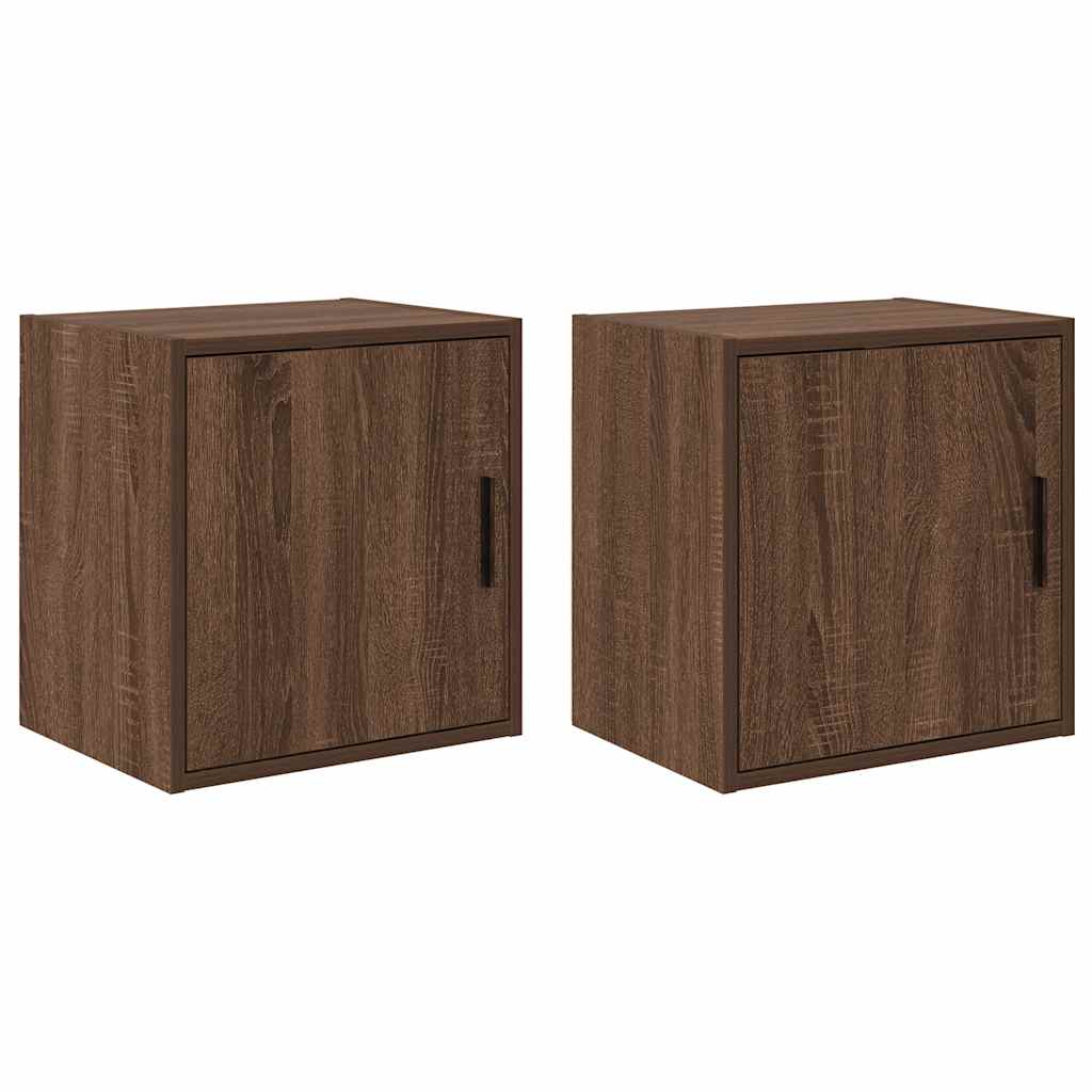 Vidaxx armoires murales de garage 2 pcs aggloméré chêne brun