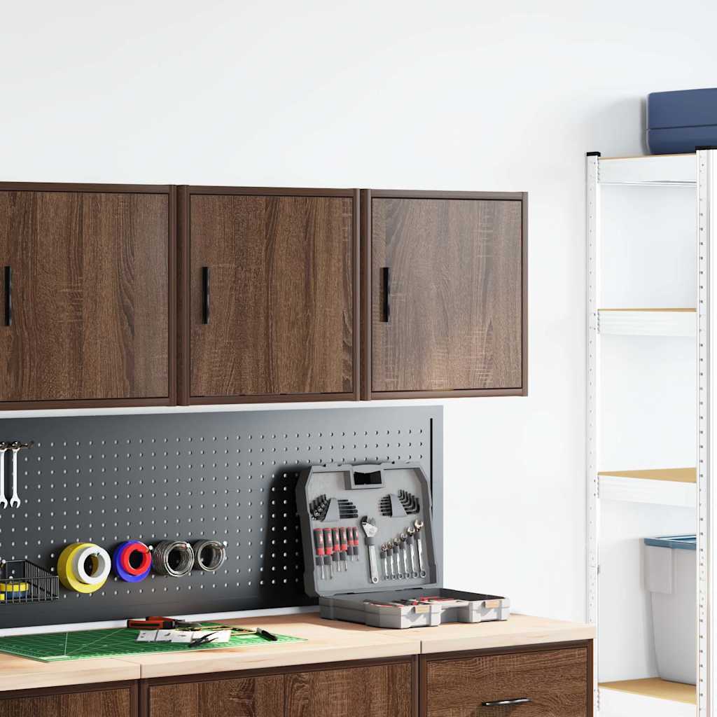 Vidaxx armoires murales de garage 2 pcs aggloméré chêne brun