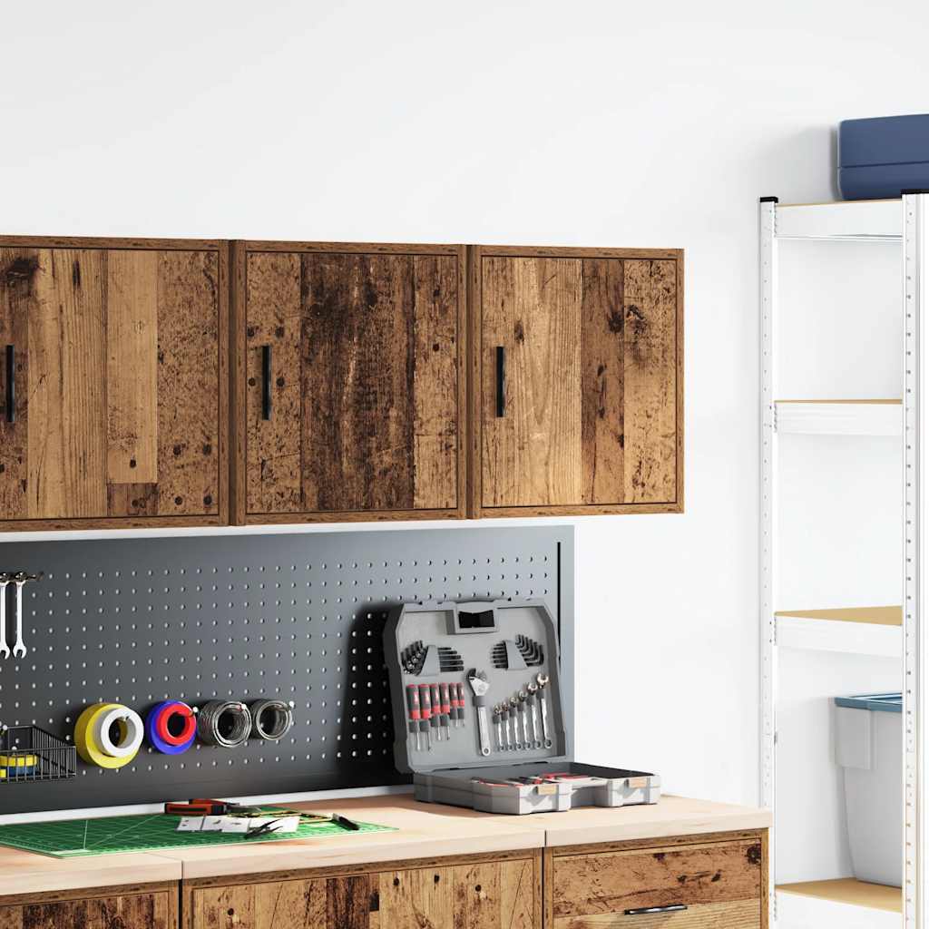 VidaXL armoires murales de garage 2 pcs bois traité, vieux bois