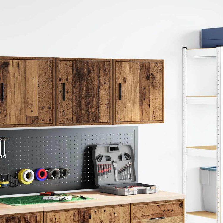 VidaXL armoires murales de garage 2 pcs bois traité, vieux bois