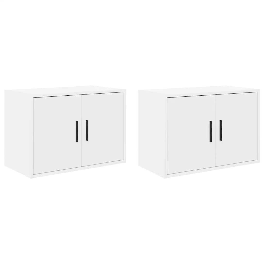 Vidaxx armoires murales de garage 2 pcs aggloméré blanc