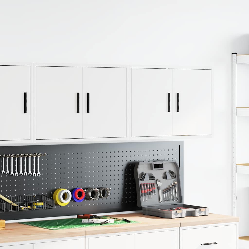 Vidaxx armoires murales de garage 2 pcs aggloméré blanc