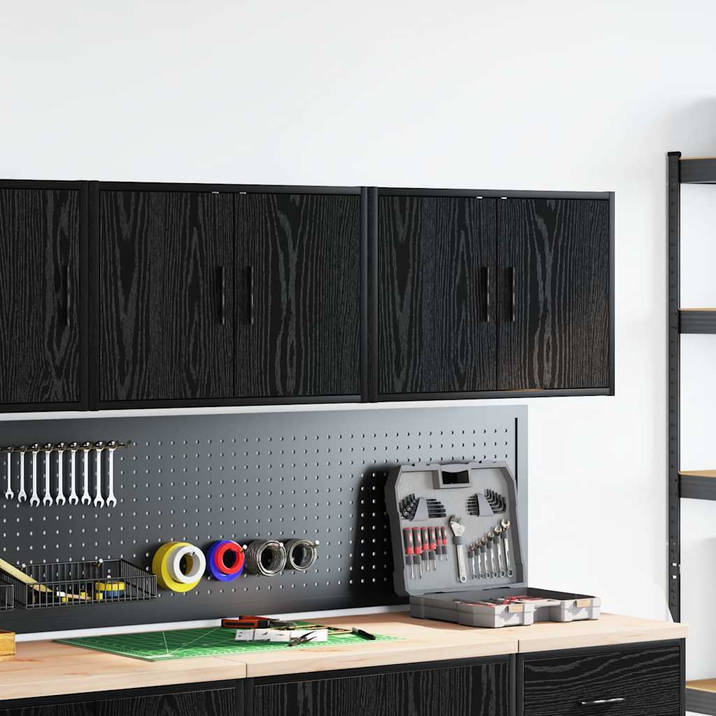 Vidaxx armoires murales de garage 2 pcs aggloméré noir