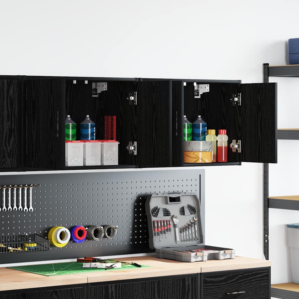 Vidaxx armoires murales de garage 2 pcs aggloméré noir