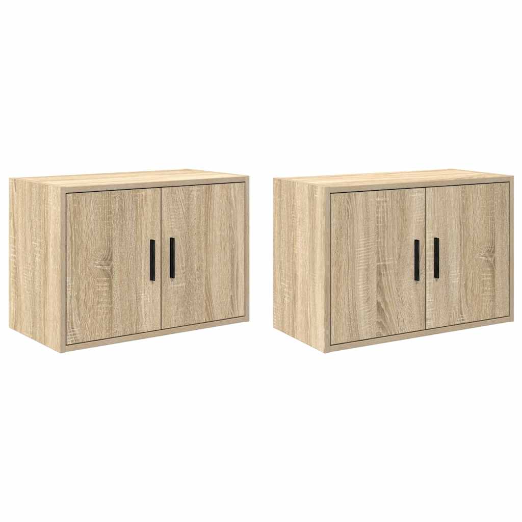 Vidaxx armoires murales de garage 2 pcs en aggloméré couleur chêne sonoma