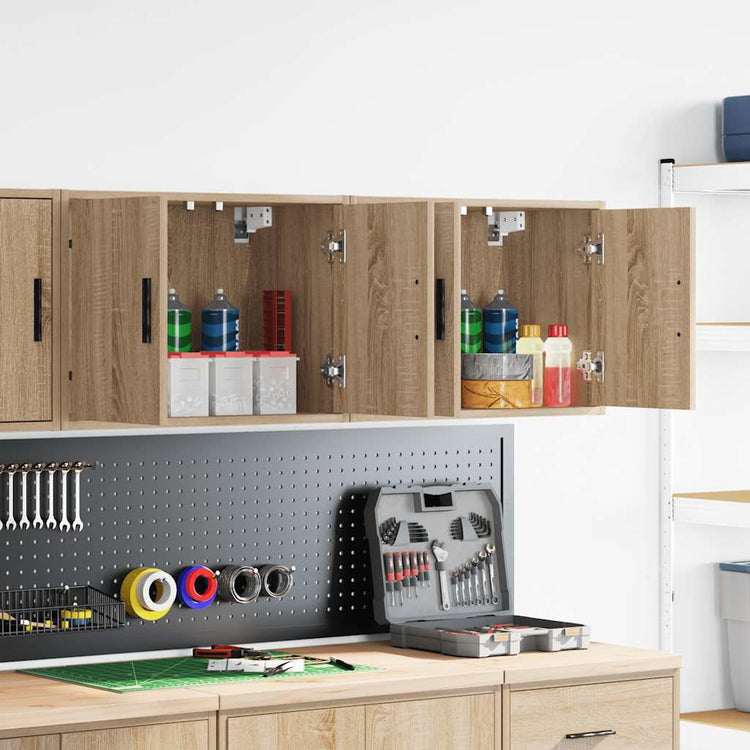 Vidaxx armoires murales de garage 2 pcs en aggloméré couleur chêne sonoma