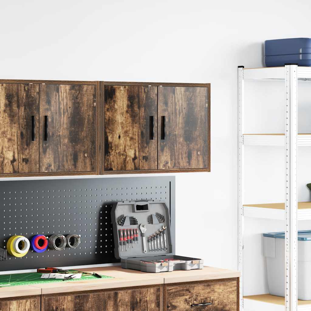 Armoire murale de garage Vidaxx réalisée en bois, chêne fumé