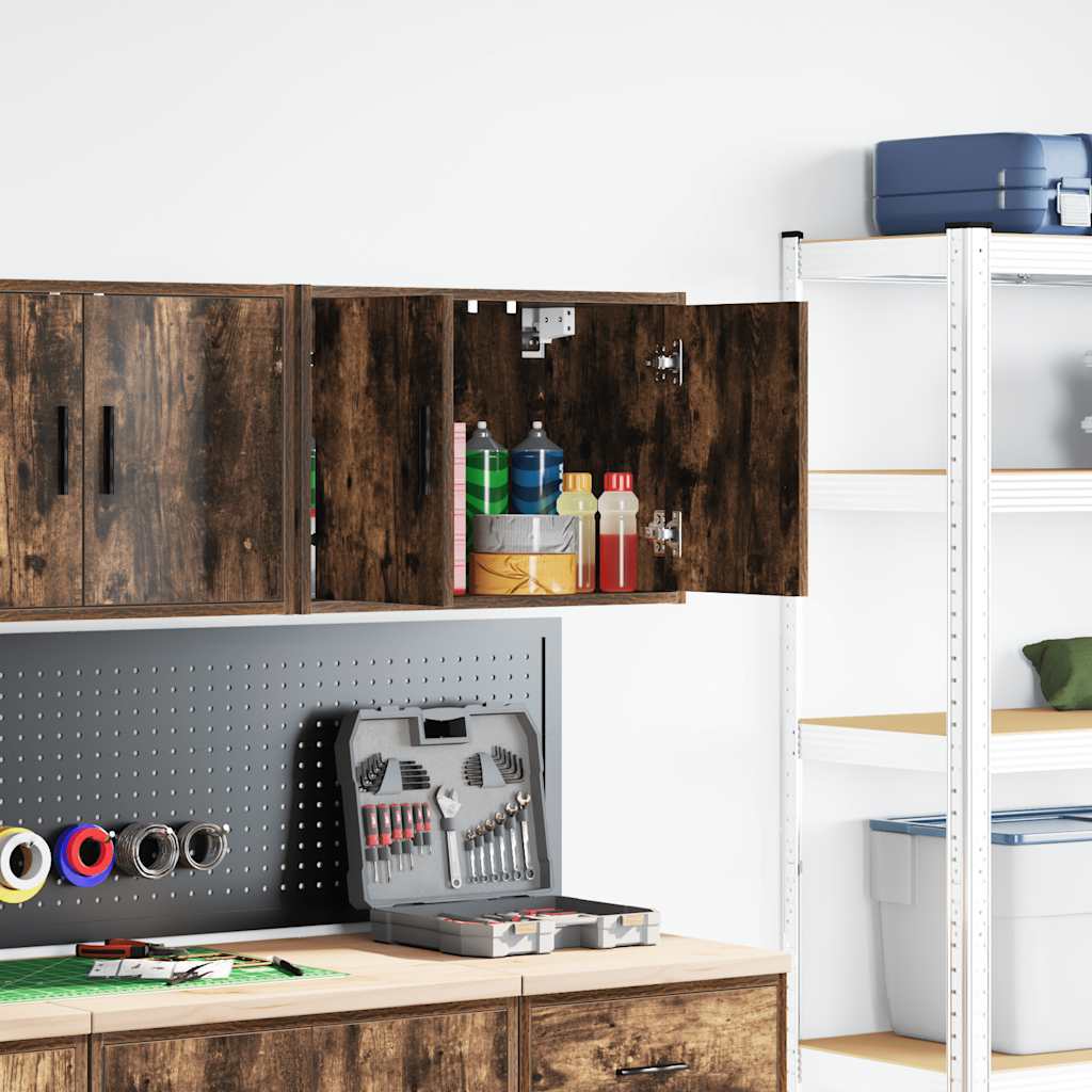 Armoire murale de garage Vidaxx réalisée en bois, chêne fumé