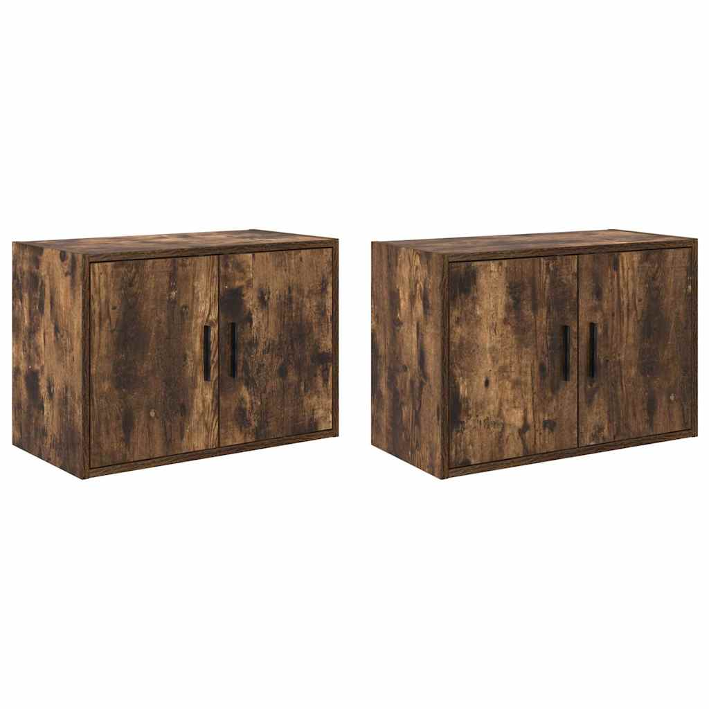Vidaxx armoires murales de garage 2 pcs aggloméré chêne fumé