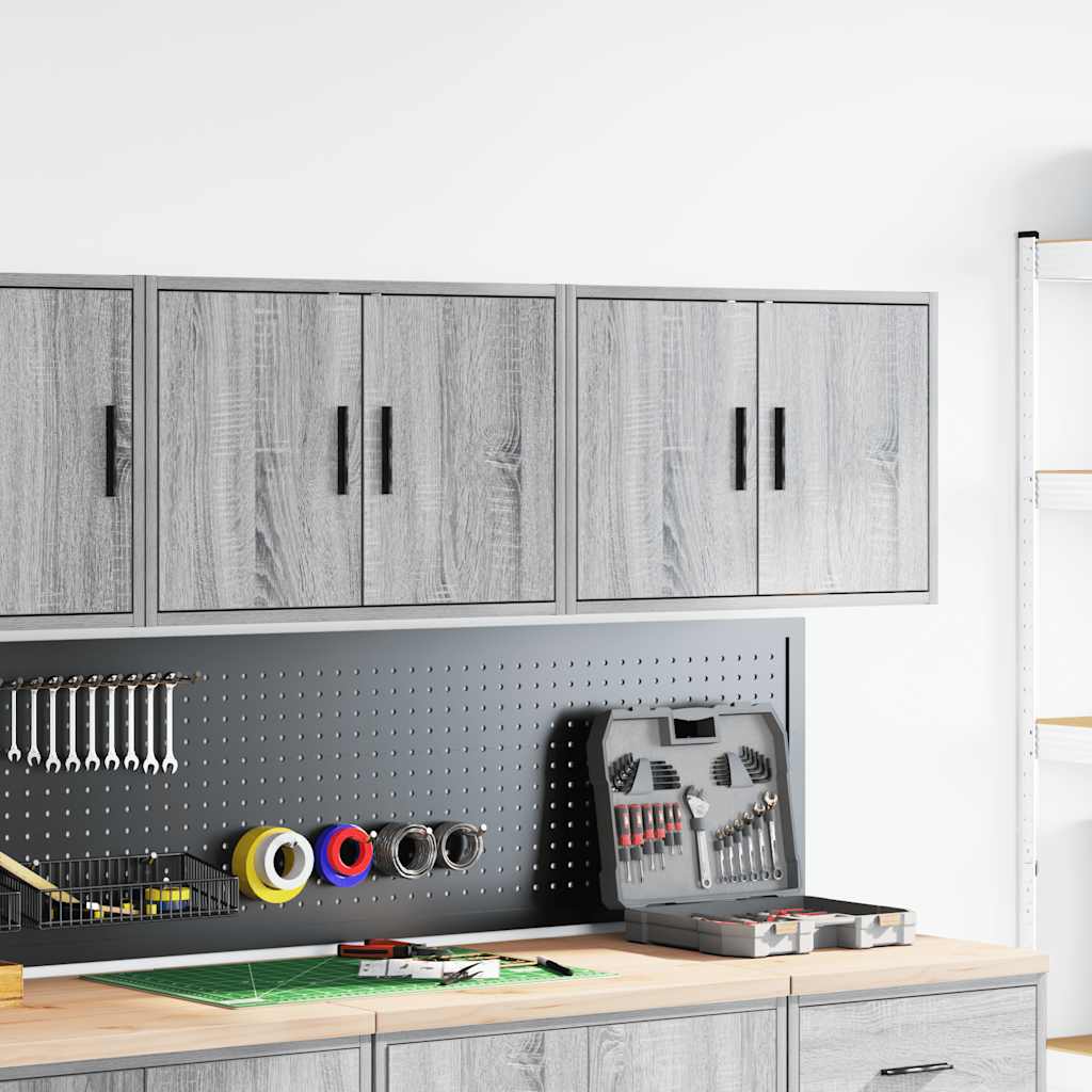 Vidaxx armoires murales de garage 2 pcs en aggloméré gris sonoma