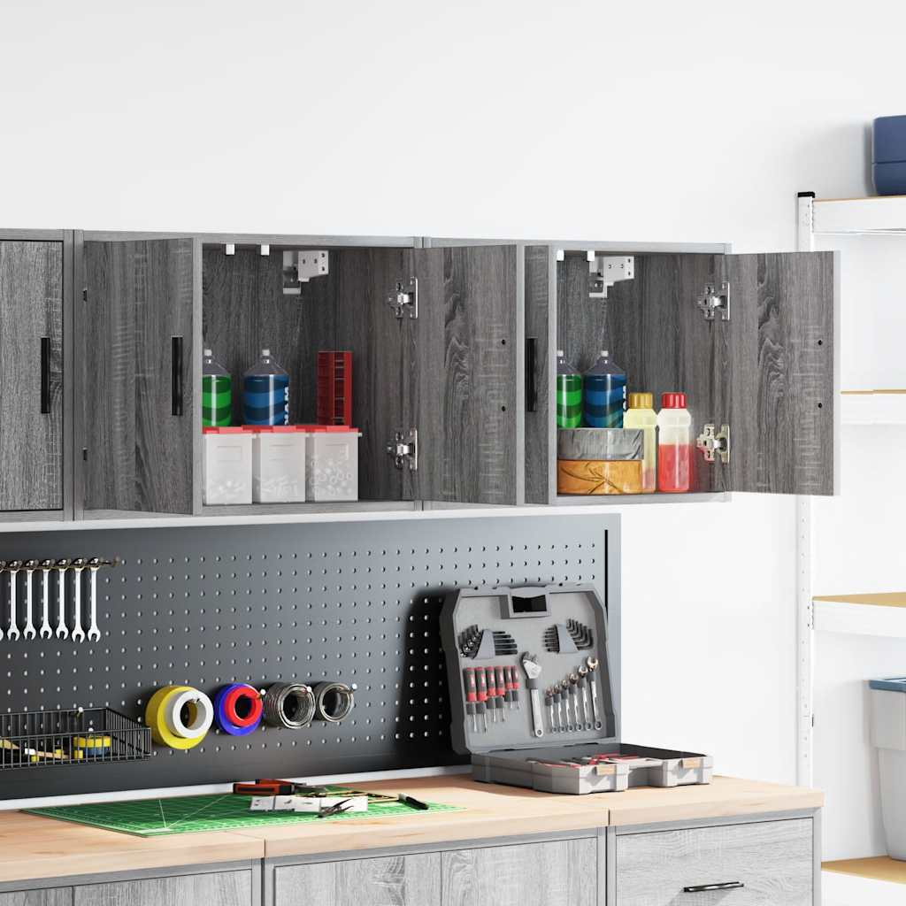 Vidaxx armoires murales de garage 2 pcs en aggloméré gris sonoma