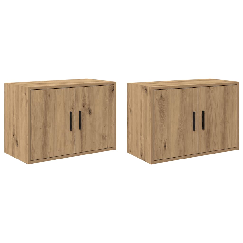 Vidaxx armoires murales de garage 2 pcs en aggloméré, chêne artisanal