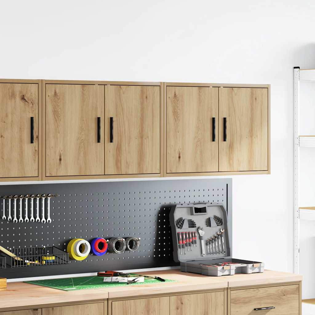 Vidaxx armoires murales de garage 2 pcs en aggloméré, chêne artisanal