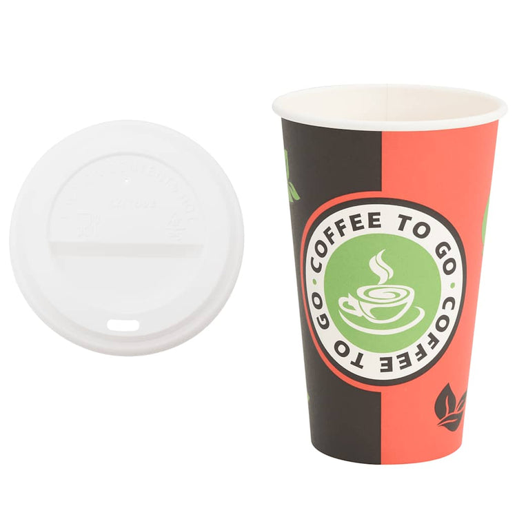 VidaXL tasses à café en papier avec couvercle 1000 pcs 16oz 400 ml
