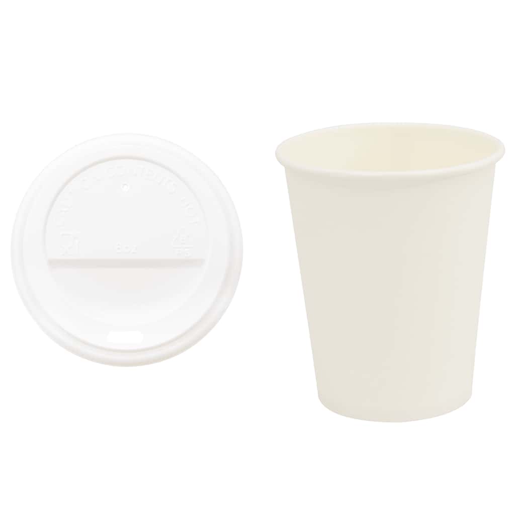 VidaXL tasses à café en papier avec couvercle 1000 pièces 8oz 200 ml