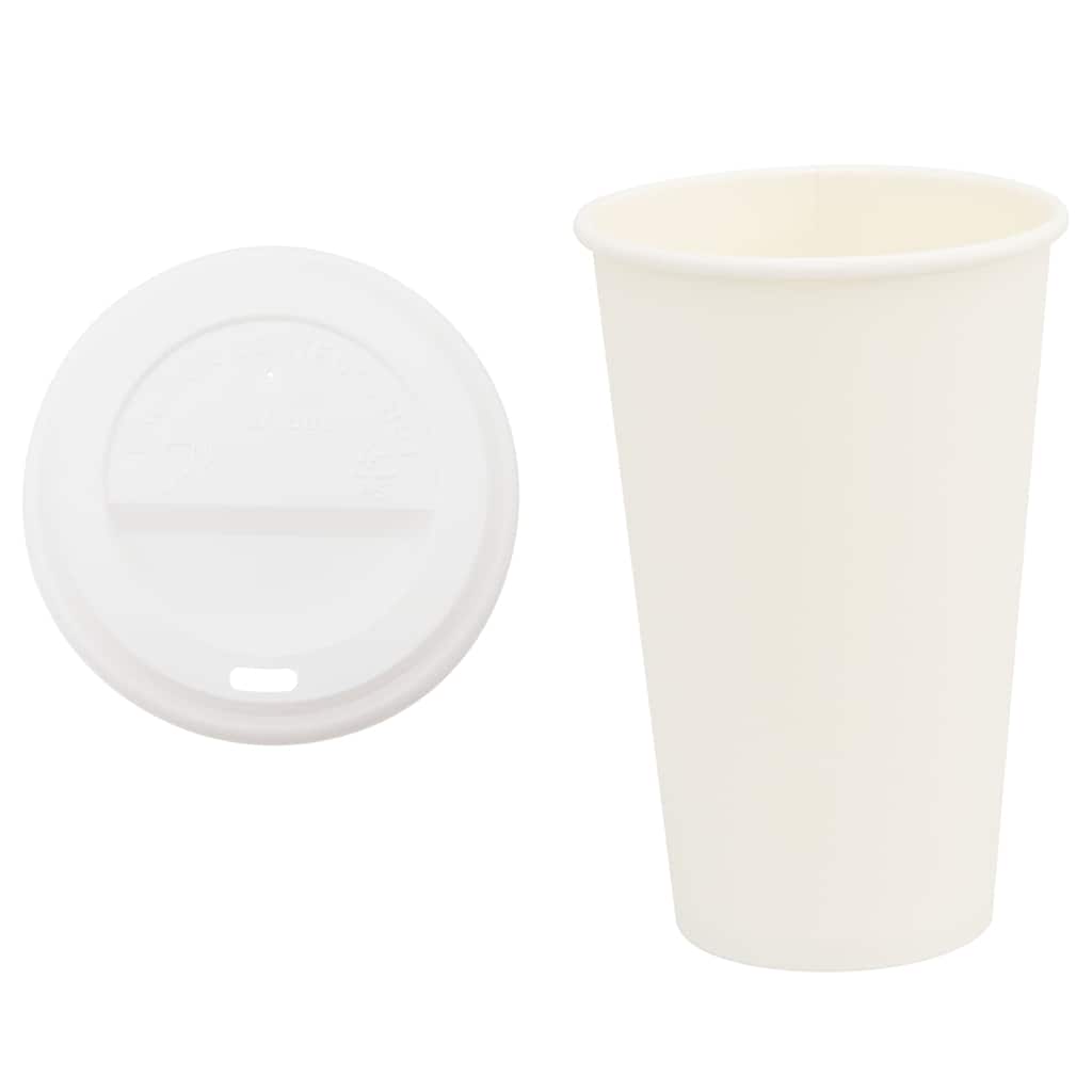 VidaXL tasses à café en papier avec couvercle 1000 pcs 16oz 400 ml