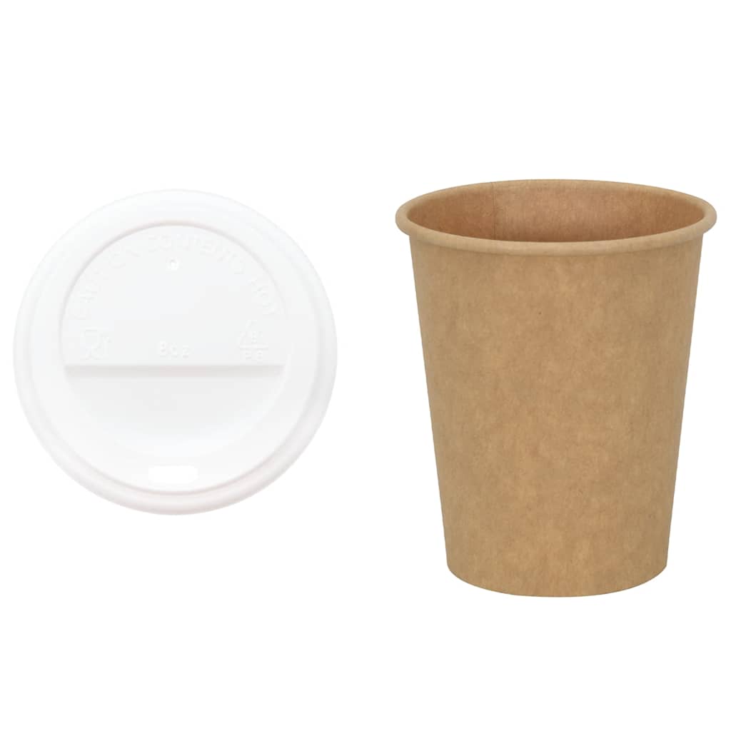 VidaXL tasses à café en papier avec couvercle 1000 pièces 8oz 200 ml