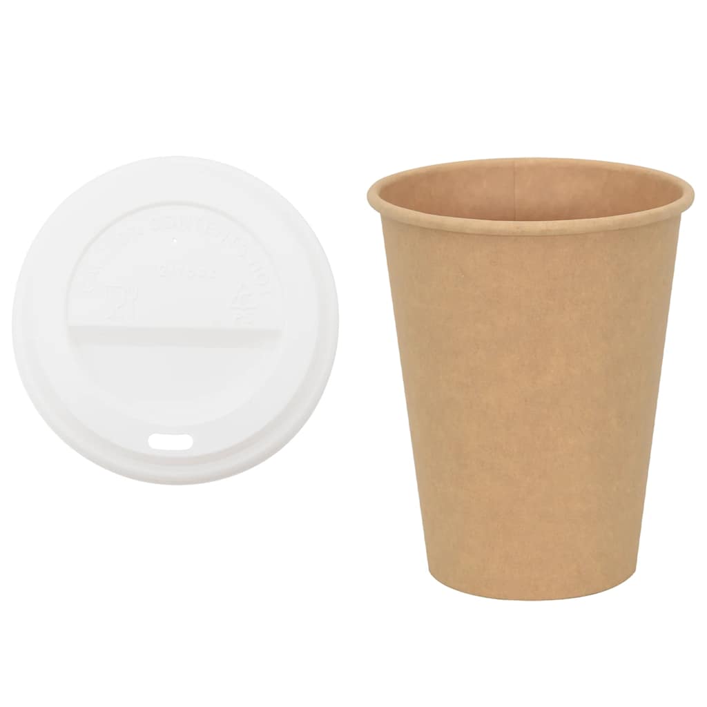 Vidaxxl tasses à café en papier avec couvercle 1000 pcs 12oz 300 ml