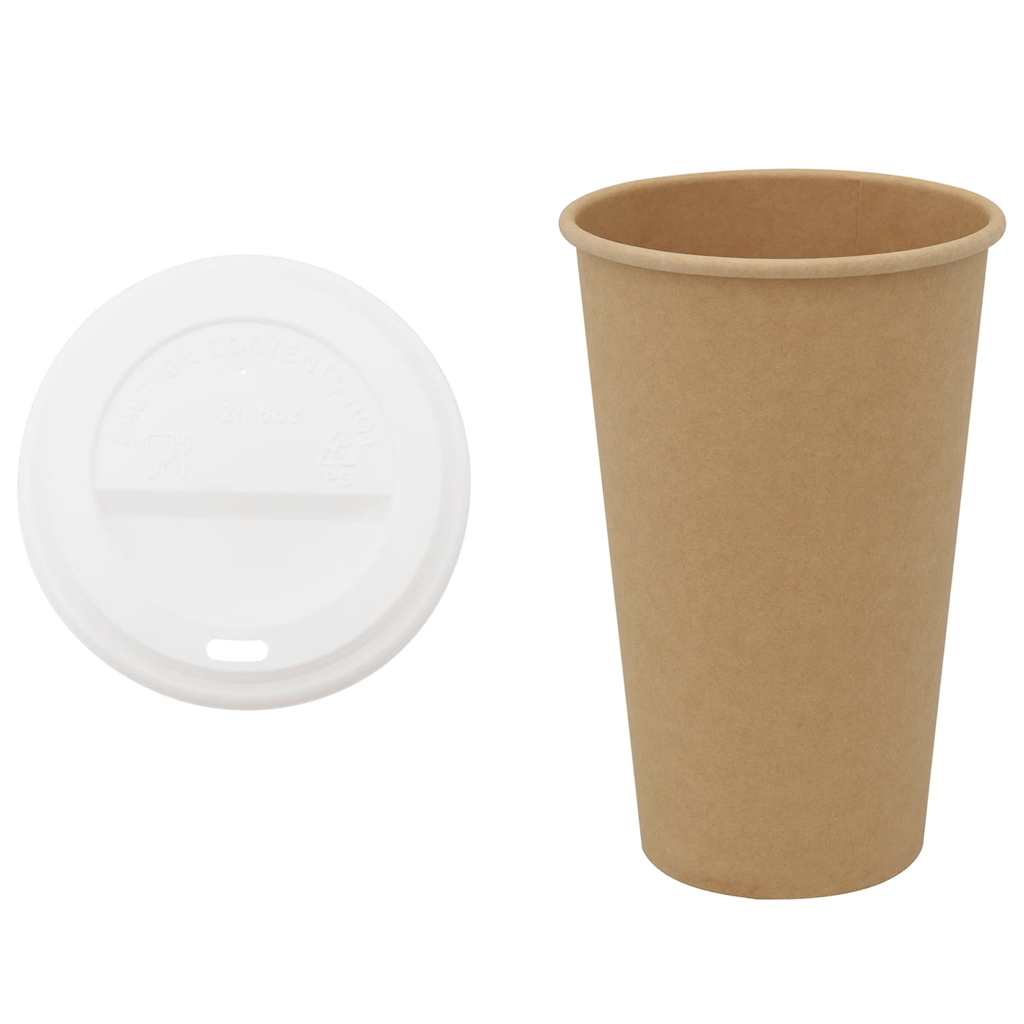 VidaXL tasses à café en papier avec couvercle 1000 pcs 16oz 400 ml