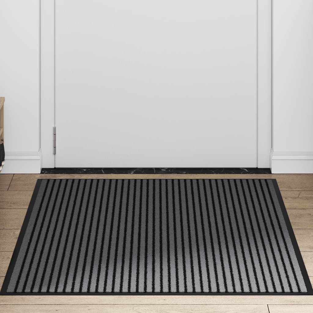 Vidaxx paillasson 90x150 cm rayé 90x150 cm noir et gris